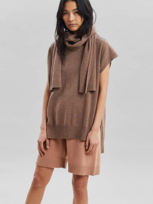 Loulou Studio Monbasa Scarf Sweater - Mocha Melange