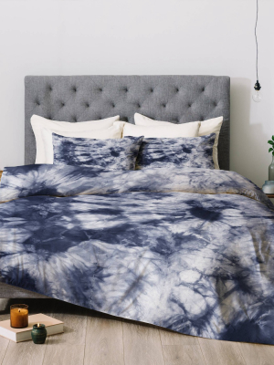 Amy Sia Tie Dye 3 Navy Duvet Set - Deny Designs