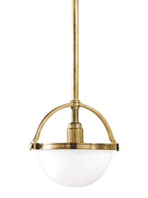 Hudson Valley Lighting Stratford Pendant - Aged Brass & Opal Matte