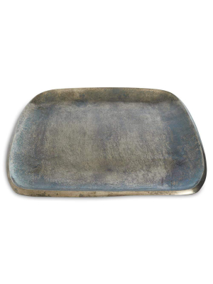 Julia Knight Eclipse 12" Stackable Square Tray In Steel Blue