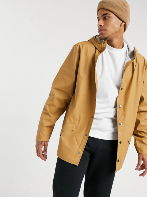 Rains Hooded Jacket In Mustard