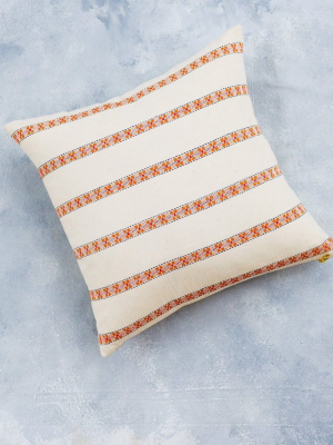 Asima Throw Pillow Cover - Orange + Cream