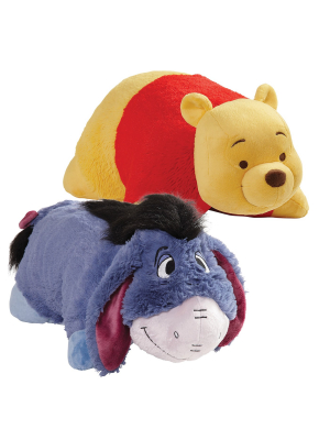 16" Disney Winnie The Pooh Combo Pack Pooh & Eeyore Plush Yellow - Pillow Pets