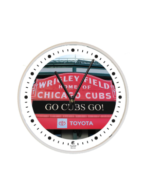 12.75" X 1.5" Wrigley Field Marquee Decorative Wall Clock White Frame - By Chicago Lighthouse