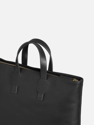 Slim Tote, Textured Black