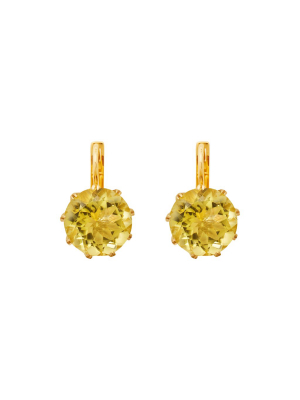 Lemon Topaz Crown Earrings - S