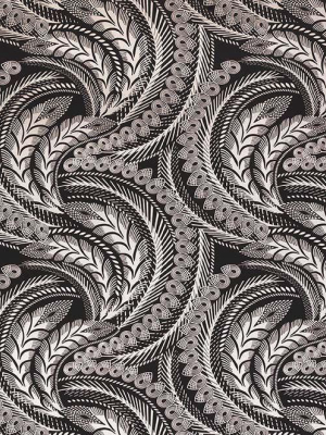 Quill Wallpaper In Black Color By Osborne & Little