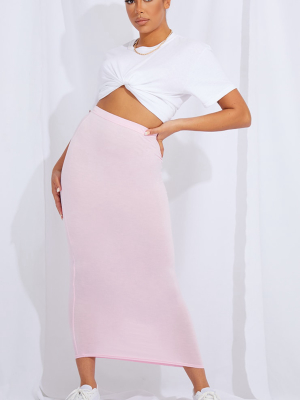 Pink Basic Midaxi Skirt