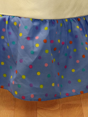 Multicolored Polka Dots Twin Bed Dust Ruffle Blue Bedskirt Bedding Accessory - Store51 Llc.