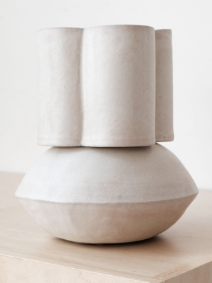 B Zippy Cream Oval & Scallop Vase