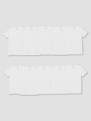 Hanes Men's Comfort Soft Super Value 10pk Crew Neck T-shirt - White