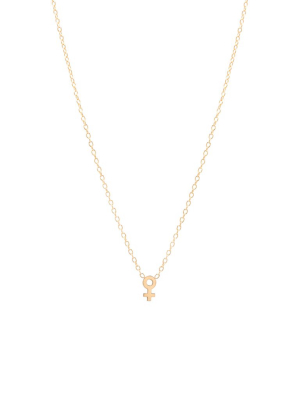 14k Itty Bitty Female Symbol Necklace