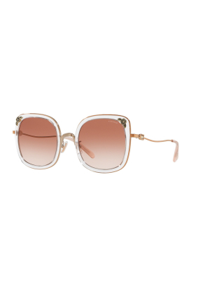 Coach Hc7101b 933113 Female Square Lifestyle Sunglasses Rose Gold