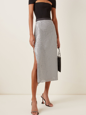 Chainmail-embellished Midi Skirt