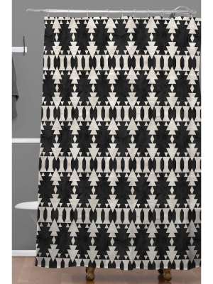 Schatzi Kilim Kind Shower Curtain Black/white - Deny Designs