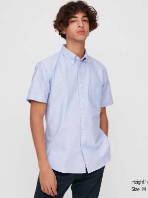 Men Oxford Slim-fit Short-sleeve Shirt