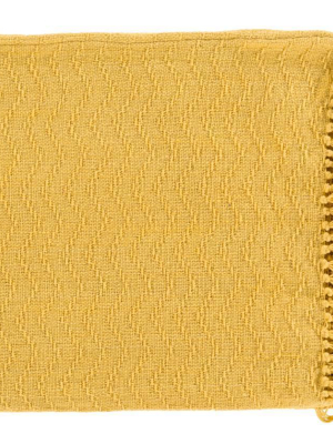 Thelma Throw Blankets In Bright Yellow Color