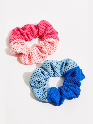 Two Toned Mesh Scrunchie