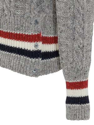 Thom Browne Rwb Striped Knitted Jumper