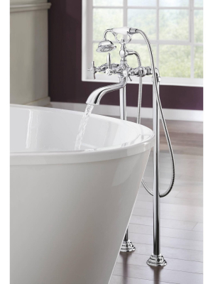 Moen S22105 Weymouth Wall Mounted Clawfoot Tub Filler With Built-in Diverter - Chrome