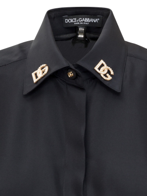 Dolce & Gabbana Logo Embellished Collar Shirt