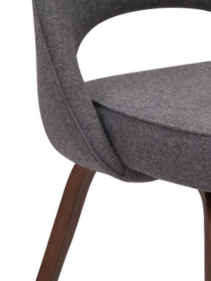 Executive - Executive Armless Dining Chair, Dark Gray And Walnut