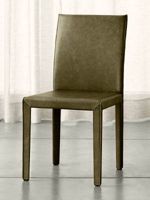 Folio Olive Top-grain Leather Dining Chair
