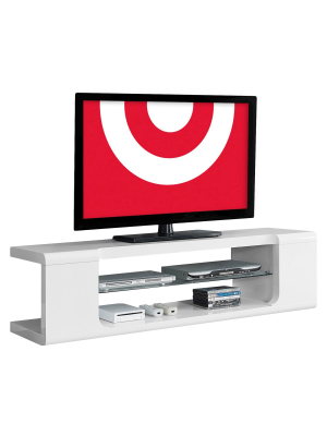 High Glossy Tv Stand With Tempered Glass - White - Everyroom