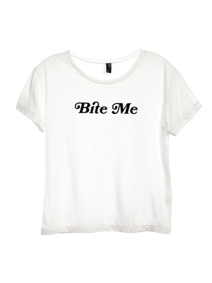 Bite Me [distressed Women's 'baby Tee']