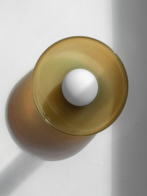 In Common With Pistachio Blown Glass Disc Orb Surface Mount