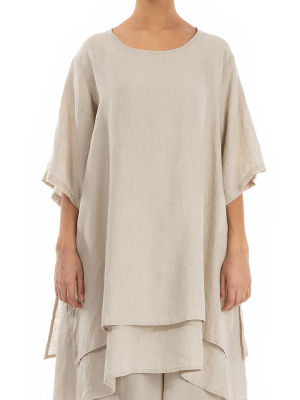 Layered Natural Linen Tunic