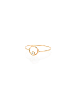 14k Circle Prong Diamond Ring