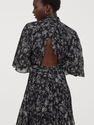 Pleated Chiffon Dress