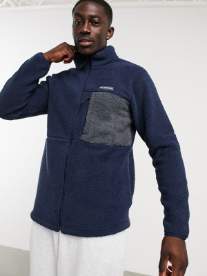 Columbia Mountainside Heavyweight Fleece In Navy