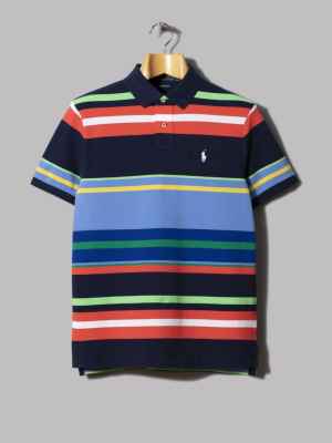 Polo Ralph Lauren Custom Fit Striped Polo (newport Navy / Multi)