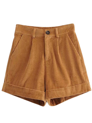 'emani' Corduroy Folded Hem Shorts (2 Colors)