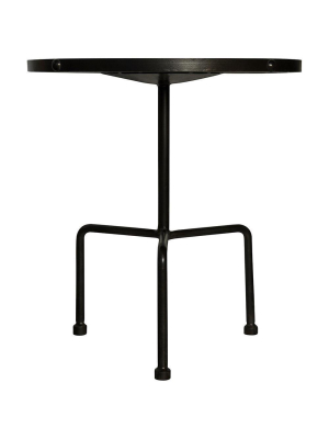 Noir Paige Black Metal Side Table