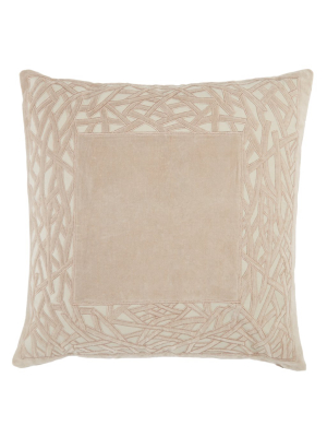 Jaipur Living Birch Trellis Tan/taupe/ Cream Poly Throw Pillow 22 Inch