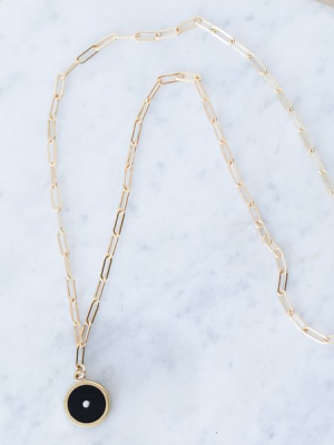 Legier Black Onyx And Diamond Pendant Necklace