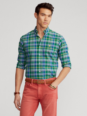 Classic Fit Plaid Poplin Shirt