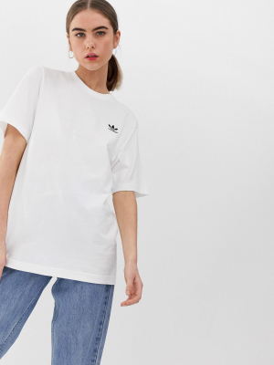 Adidas Originals Essential Mini Logo T-shirt In White