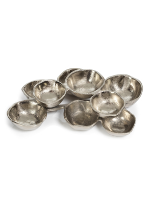 Small Cluster Of Nine Serving Bowls - Nickel