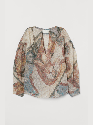 Mosaic-patterned Blouse