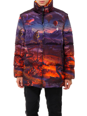 Marcelo Burlon County Of Milan Graphic Printed Down Jacket