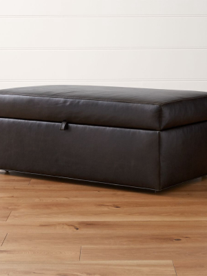 Axis Ii Leather Storage Ottoman With Tray