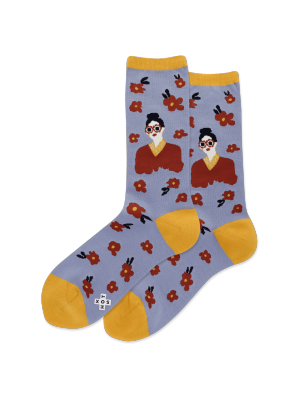 Women's Flower Girls Crew Socks