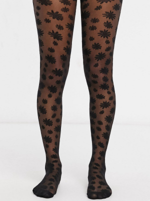 Asos Design 30 Denier Daisy Print Tights