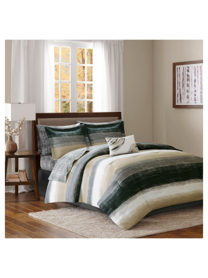 Seth Striped Complete Multiple Piece Comforter Set