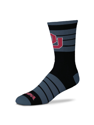 Ncaa Oklahoma Sooners Men's Quad Black Crew Socks - 10-13