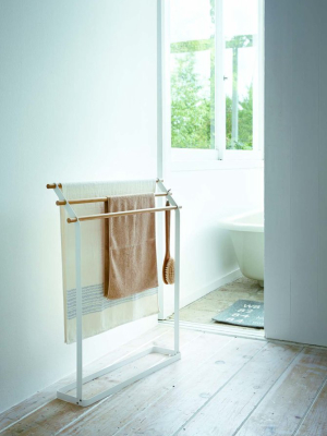 Bath Towel Rack - Steel + Wood
